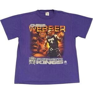 Vintage 90s Sacramento Kings Chris Webber Coin Tee NBA Shirt Adult Large